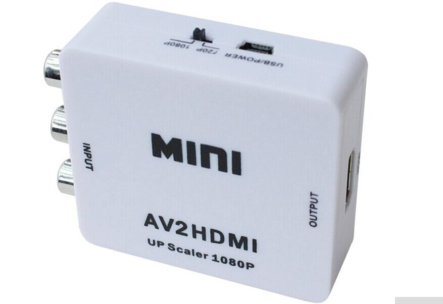 AV/RCA CVBS to HDMI ȣȯ 1080P   TV,VHS VCR,DVD ڵ  ̴ AV2HDMI-compatible   ڽ